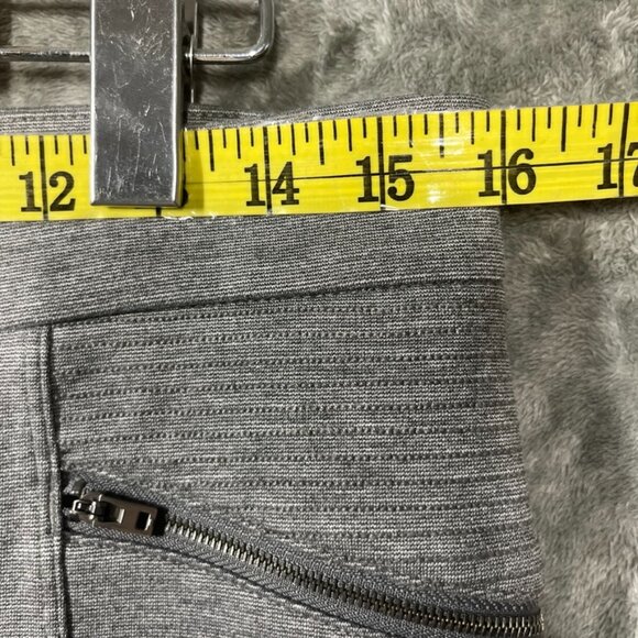 Athleta Ponte Moto Pants Womens Size 10 Gray Zipper Pockets Snap Button Closure - Picture 9 of 11